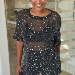 Amazon Size Medium Sheer Shirt Sparkle